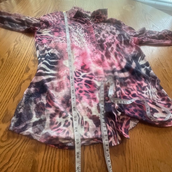 David Cline Crushed Long Sleeve Semi Sheer Pink Jungle Dyed Button Down M Artsy - Picture 4 of 9